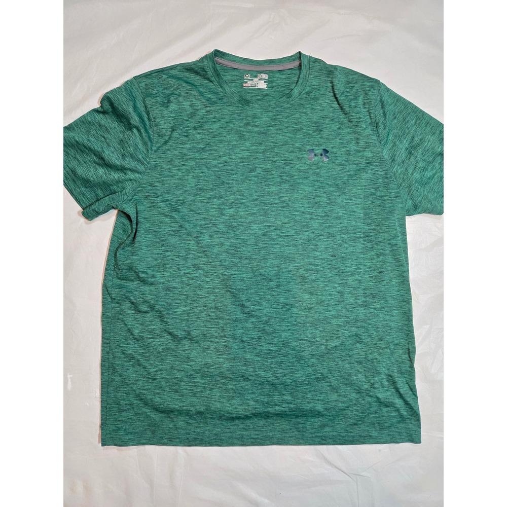 Under Armour HeatGear Mens XL Green Space Dye Heather Short Sleeve T-Shirt Loose